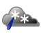 starker Schneeregen