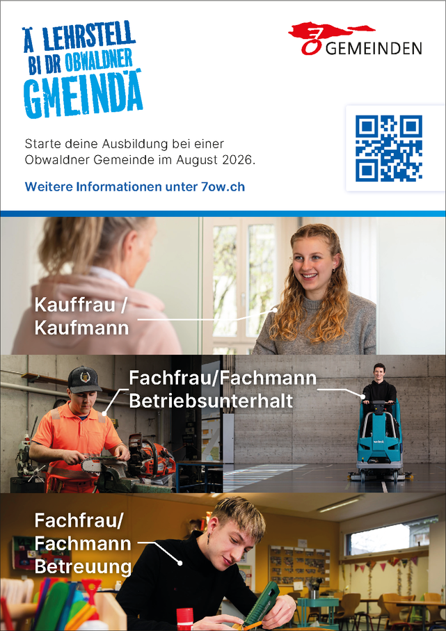  Lehrstell bi dr Obwaldner Gmeind